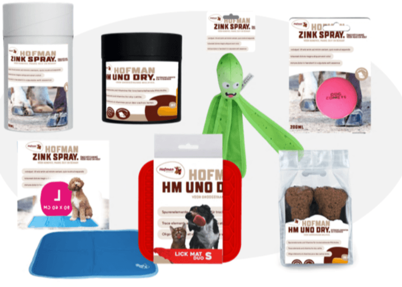1. Één uitstraling voor alle producten met Hofman Animal Care als merknaam.